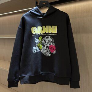 Ganni Dark Grey Puppy Hoodie